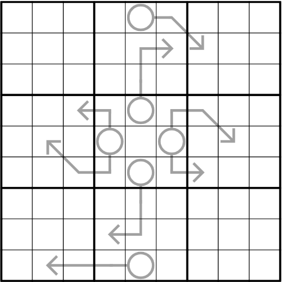 Rotationally Symmetric Antiknight Arrows II — Rätselportal — Logic ...