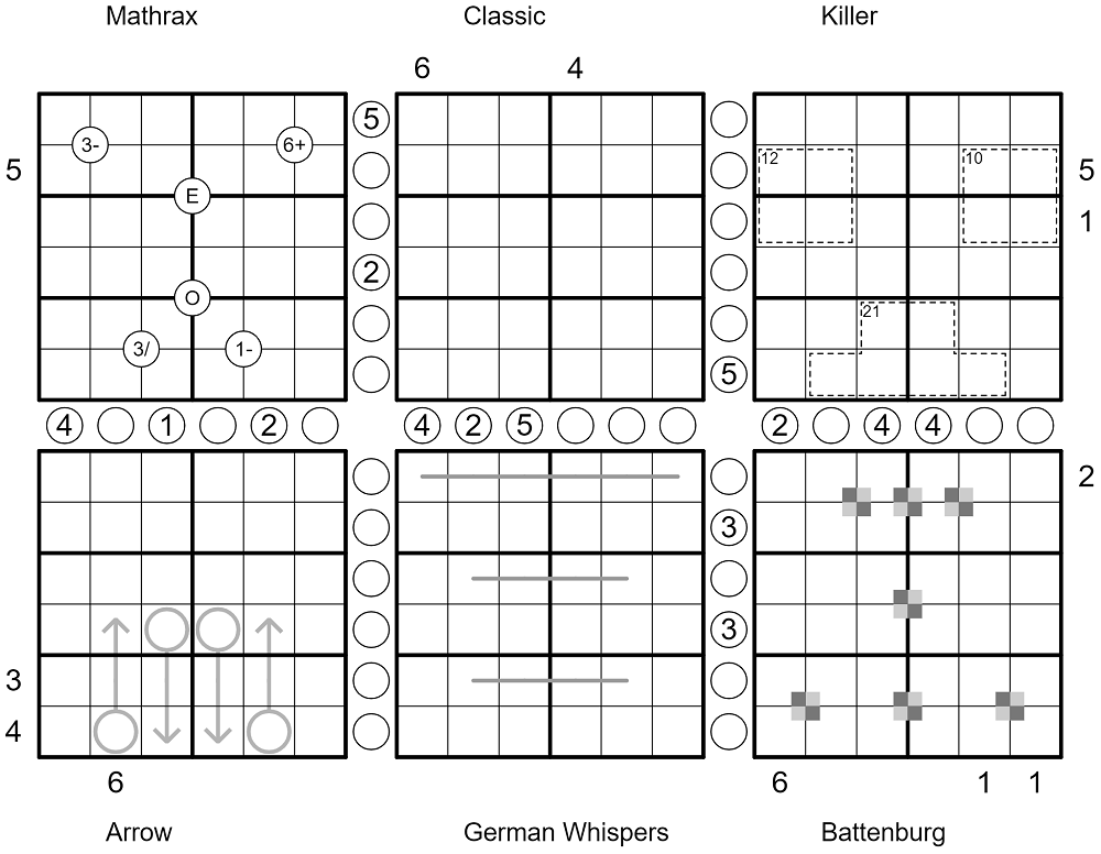 Six 6x6-sudoku pack — Rätselportal — Logic Masters Deutschland